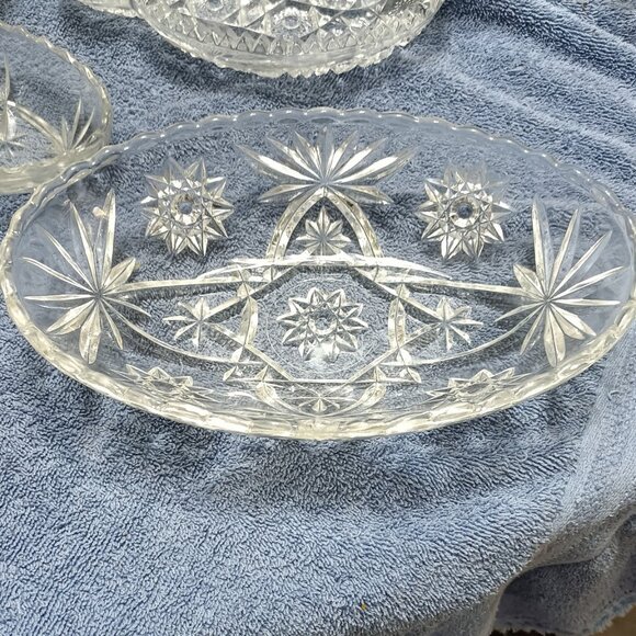 Vintage Anchor Hocking Star Of David Glass Dish ( EPAC ) 9 x 5.75 X 2 - Picture 2 of 6